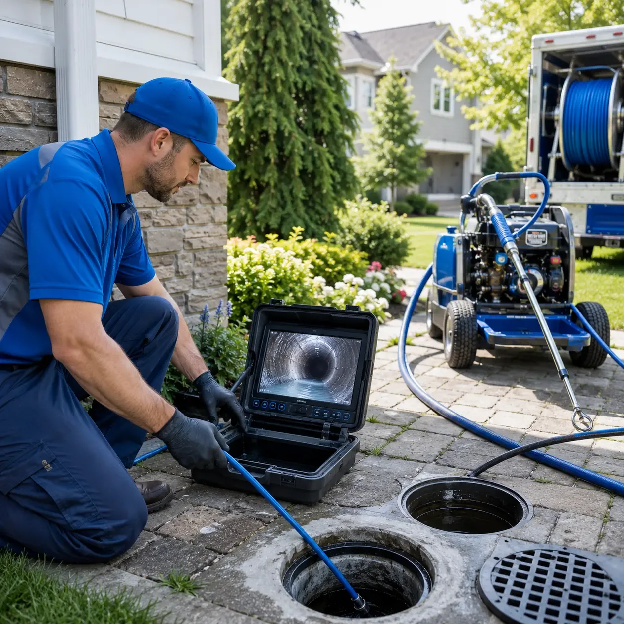 Outdoor drain cleaning professionals serving Blue Point, NY
